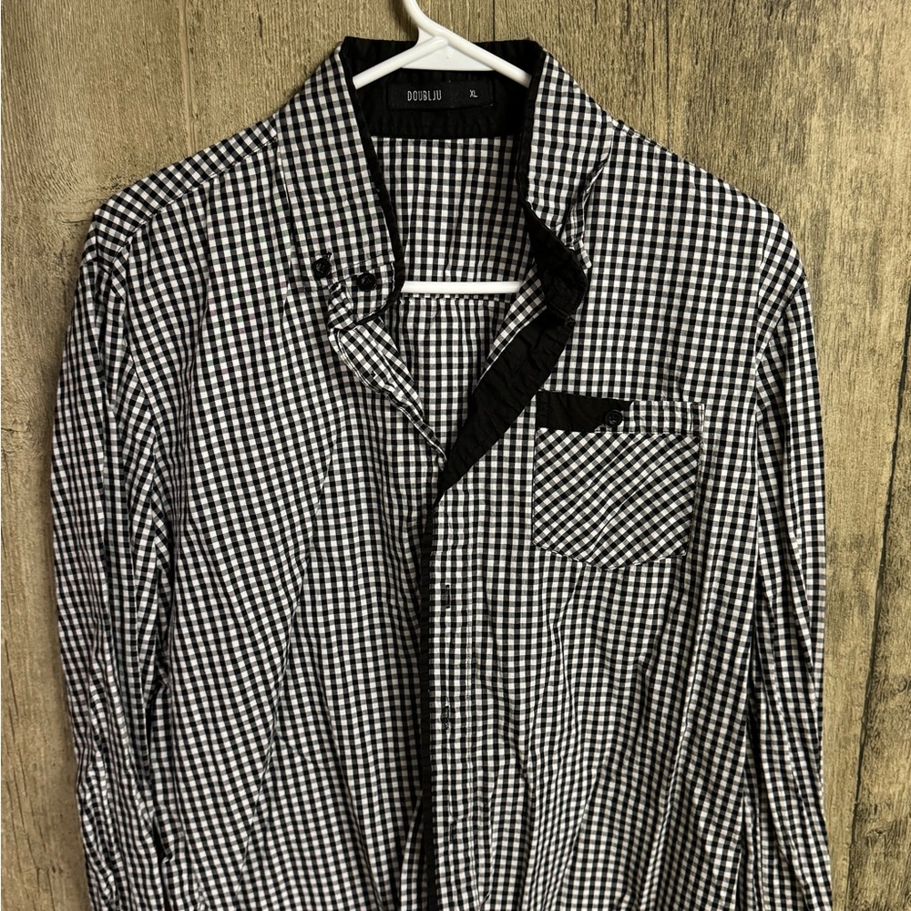 Doublju Monochrome Checkered Shirt